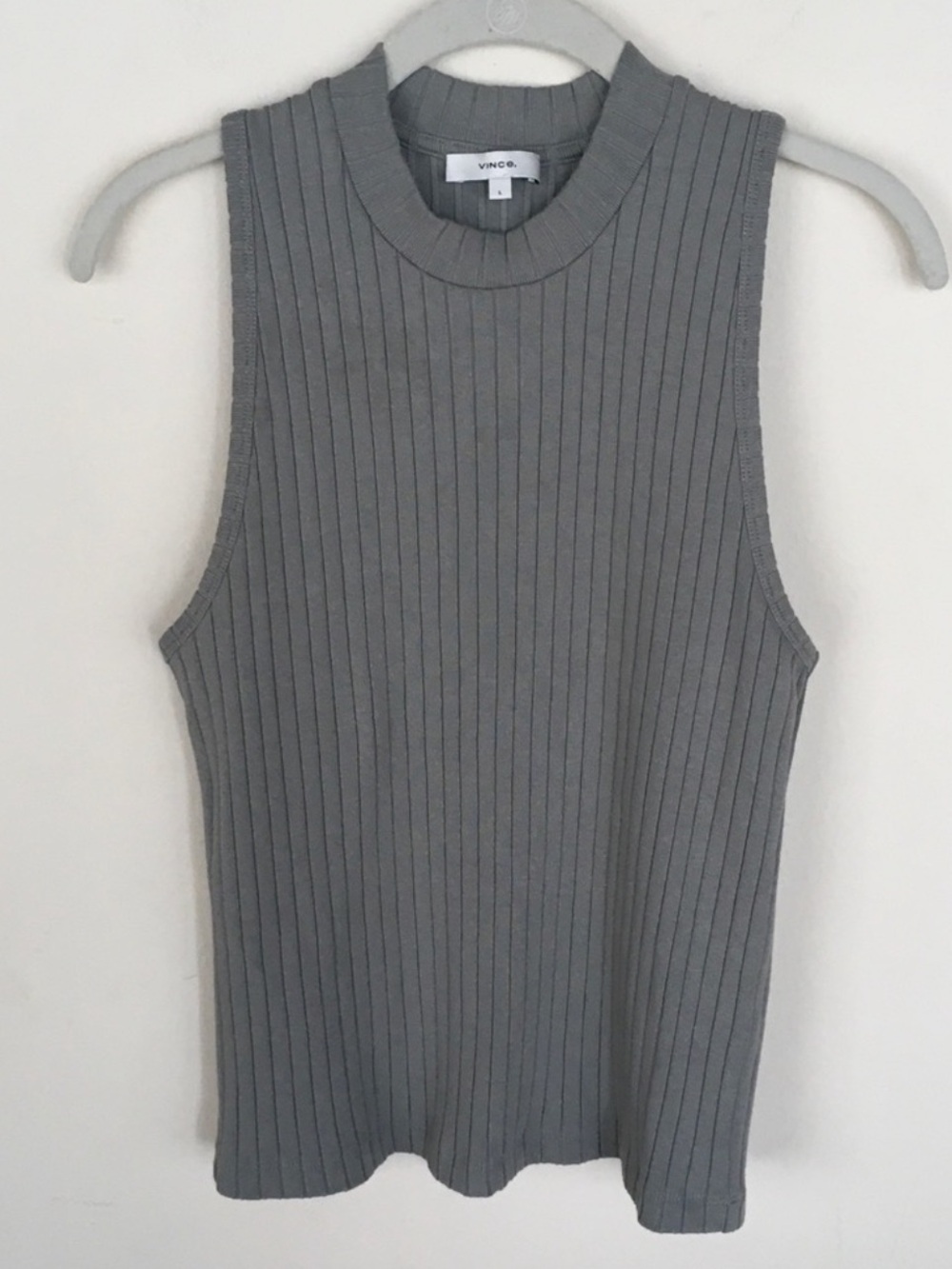 Vince Ribbed Sleeveless Tank Blouse size Large